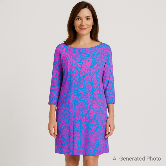 Lilly Pulitzer Dresses & Skirts - Lilly Pulitzer Braedyn UPF 50+ Midi Dress Large NWT Aura Pink Leaf an Impression